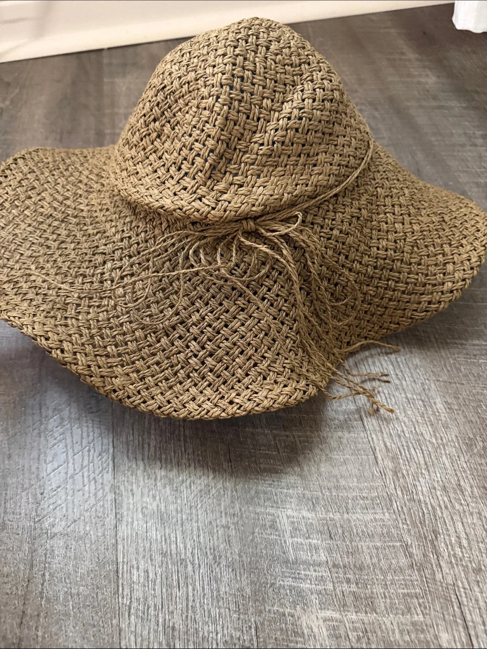 Wide Brim Straw Sun Hat - Natural